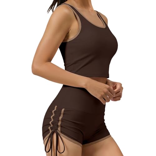 Tenue d'entraînement avec short et soutien-gorge de sport pour running et cyclisme
