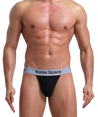 FULLSCHARM Sportlish Herren Jockstrap Unterwäsche aus Baumwolle, ideal für sportliche Unterstützung. - Schwarz - Small Cover
