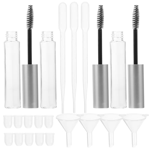 NOLITOY 32 piezas Tubos Vacíos para Máscara de Pestañas Embudos y Pipetas para Transferencia Material Duradero y Ligero para Maquillaje DIY y Recarga Fácil