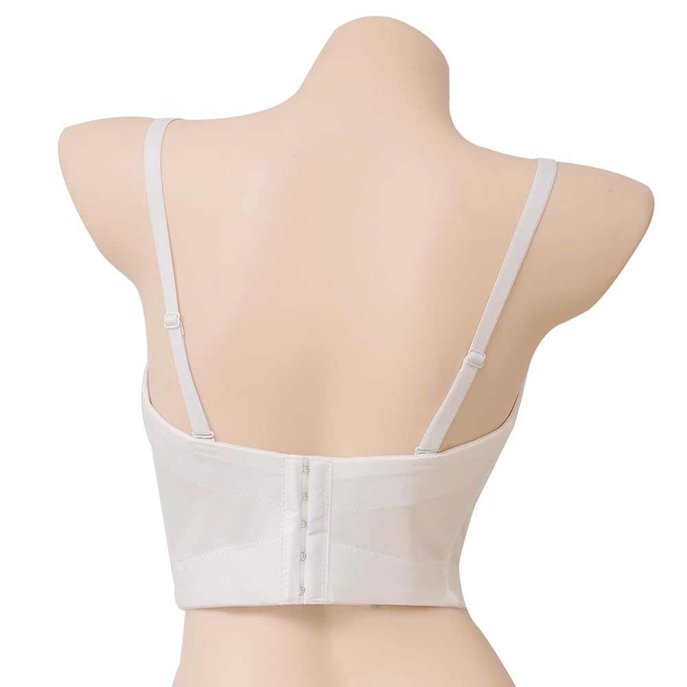 ROYAL SMEELA Top Corsé Lentejuelas para Mujeres Bustier Corse Tirantes Blanco Mujer