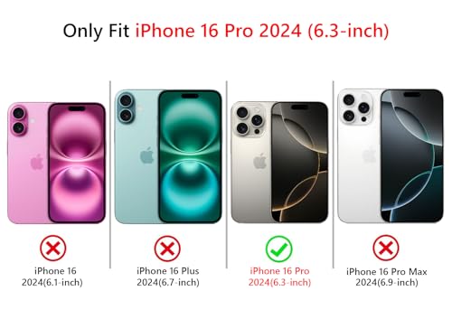 Lovmooful iPhone 16 Pro対応ケース 可愛いエステ hetic リボンボウデザイン（黒配色） 女性・ガールズ向け 柔らかい TPU 素材 耐衝撃保護 ゴーリースタイル スマホケース（iPhone 用）- チェリーボウ