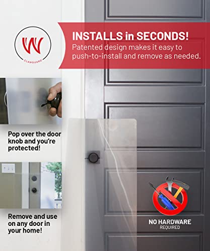 CLAWGUARD - The Ultimate Door Scratch Shield, Frame & Wall Scratch Protection Barrier for Dog and Cat Clawing, Scratching and Damaging Doors, Scratch Shield 18" W x 43" H, Original
