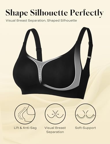 Image of COMFELIE Smooth Seamless Minimizer Bras Non Padded Comfy Everyday Bra No Underwire Supportive Bralette