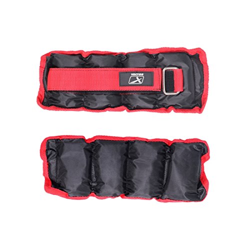 Vector X AW-10-2KG Pair of Ankle/Wrist Weight (Black-Red)