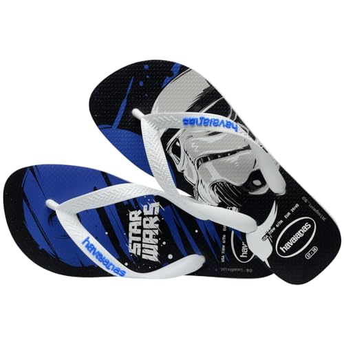 Havaianas Top Star Wars Flip Flop - Darth Vader Star Wars Shoes - White/Star Blue/White, 9C little kid3