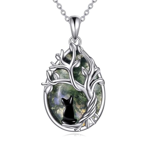 POPLYKE Sterling Silver Gemstone Teardrop Pendant Necklace Crystal Jewelry for Women