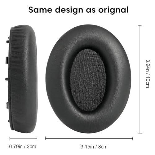 Image of Sounce Replacement Earpads Cushions Compatible with Sony WH-1000XM4 (WH1000XM4) Over-Ear Headphones Premium Black Softer Leather Earmuffs with High-Density Noise Cancelling Durable (1 Pair)