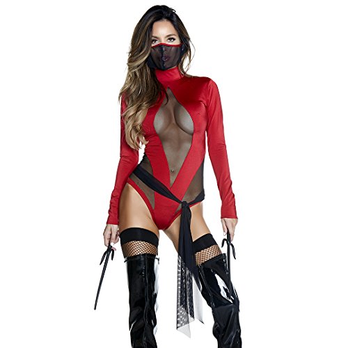 Forplay Women's Slay Something Sexy Ninja Costume Adult Costume, red, XS/S