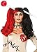 Leg Avenue Women's Harlequin Wig with Clip-On Pony Tails and Adjustable Strap, Black/Red, One Size