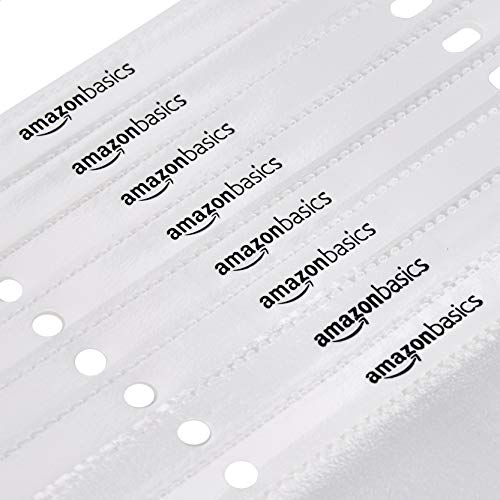 Image of Amazon Basics Sheet Protectors for 3 Ring Binder, Non-Glare, Top Loading, Letter Size 8.5 x 11 in, Clear Plastic Sleeves, 100-Pack