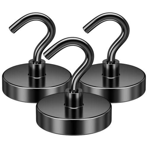 FINDMAG Magnethaken Extra Stark 30 kg 3 Stück Magnetische Haken mit Neodym Magnet Magnet Haken für Werkstatt & Spind Organizer Wohnwagen Camping & Kreuzfahrt