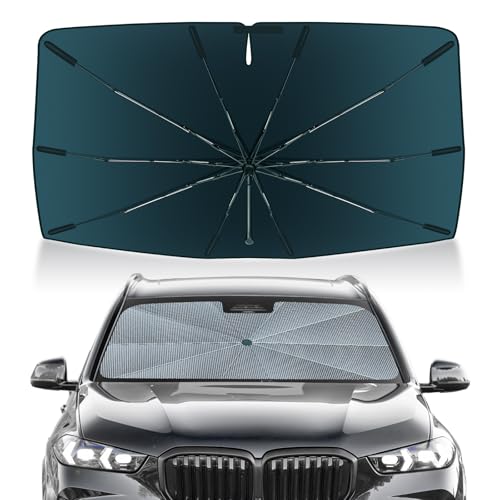 Image of Autorder Windshield Sun Shade Umbrella for 2019-2026 BMW X5 Accessories,Upgraded Ice Crystal Material,Easy Setup Umbrella Sunshade for Car Windshield,100% Sun Blocking