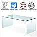 SMARTIK Glass Coffee Table, Small Modern Clear Coffee Tables for Living Room, Rectangle Tempered Glass Waterfall Sofa End Tables 39.4