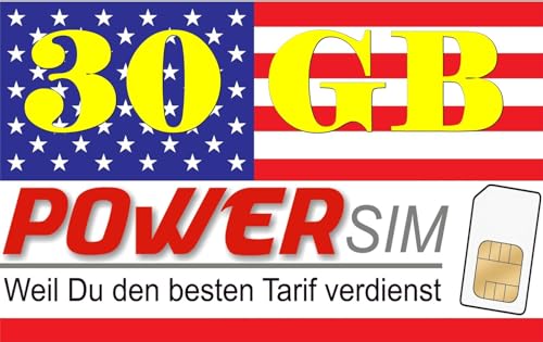 30 GB AT&T Netz USA Kanada Mexiko 30 Tage gültig Allnet Flat auch nach Deutschland vom Power SIM Shop