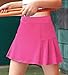 Arshiner Girl's Sport Skirts with Shorts Athletic Pleated Skort Colorful Performance Skorts Rose Red