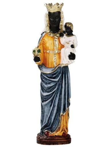 Generico ArteSacraCaravaggio Statua della Madonna di Oropa cm 40 (15,75 inches) in resina decorata a mano di produzione artigianale italiana