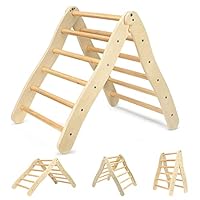 Kotsy Kletterdreieck aus Holz Winkel einstellbar,klettergerüst Indoor mit 60 kg Belastbar Kletterdreieck für Kinder,Klappbare Kinder Indoor Montessori klettergerüst