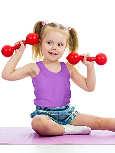 Image of Geyoga 6 Pieces Girls Dance Tank Top Sleeveless Cami Racerback Crop Camisole Outfit for Ballet Athletic