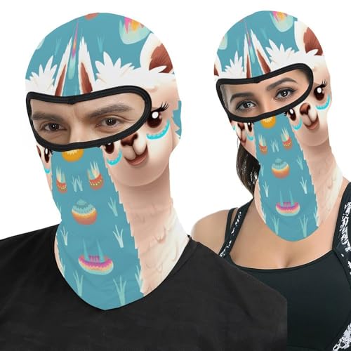 Pasamontaña térmico para hombre y mujer con estampado de alpaca, máscara facial para esquí, motocicleta y clima frío