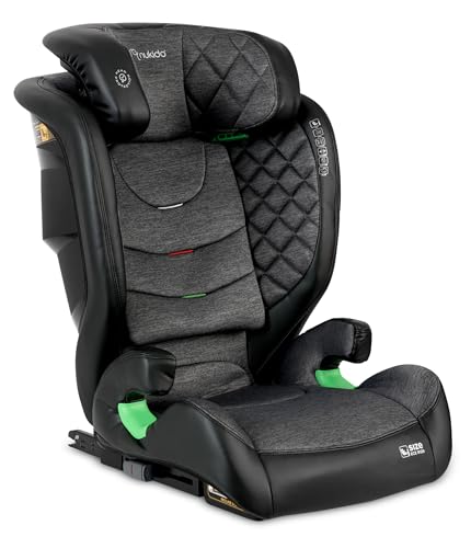 Nukido Silla de Coche Bebé 15 a 36 kg - Isofix - Reposacabezas Ajustable en 12 Niveles - Funda Extraíble - Gris Oscuro - Louis