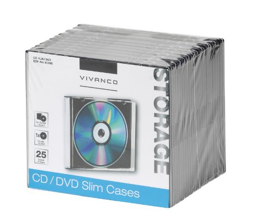 Preisvergleich Produktbild Vivanco CD / DVD Slim Case (25-er Pack) schwarz
