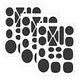 3 Blatt Daunenjacke Reparatur Set Bügelflicken Schwarz Nylon Wasserdicht Reißfester Selbstklebende Stoffe für Taschen Jacken, Zelten, Schlafsäcken, Skihosen