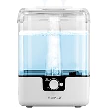 CHIVALZ 6L Cool Mist Humidifier, 538 Sq Ft, 26dB, 50H Runtime for Bedroom Large Room Home, White