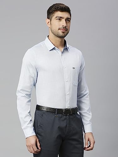 Image of Thomas Scott Men's Cotton Slim Fit 100% Formal Shirt with Spread Collar and Full Sleeves