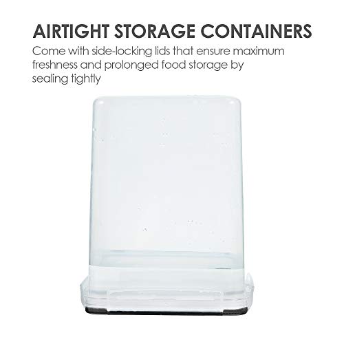 Vtopmart Large Food Storage Containers 5.2L / 175oz, 4 pack Plastic Airtight Storage Containers with Lids for Flour, Sugar, Rice, 4 Measuring Cups and 24 Labels, BPA Free, Black - Image 4