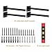 8 Inch Heavy Duty Floating Shelf Brackets, 4 Pack Solid Steel Blind Shelf Bracket Hidden Shelf Supports with Spirit Level and Hardware for Home Decor, Storage, Organization (Black)