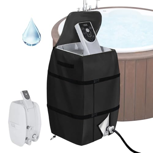 Spa-Heizungs pumpenabdeckung aufblasbar heizung isolierte abdeckung wasserdicht staubdicht Pumpenabdeckung für Wanne Pool Outdoor-Reisen (42,9 x 37,8 x 53,8 cm schwarz)