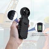 Mcbazel 3 w 1 Cyfrowy Anemometr z wyświetlaczem LCD, miernik prędkości wiatru Tester prędkości przepływu powietrza Termometr zewnętrzny Drony, Polowanie, wędkowanie
