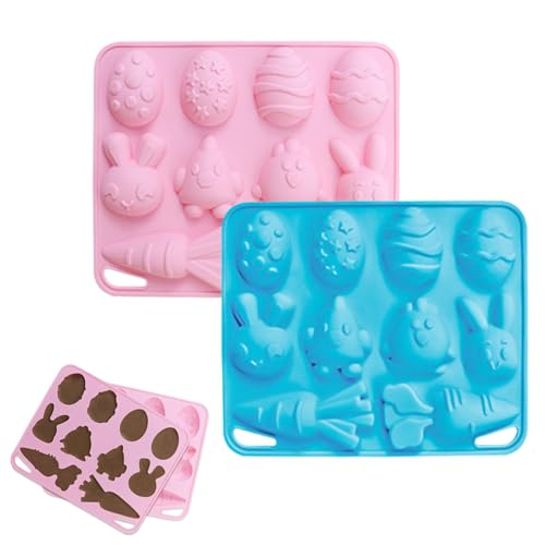 Bunny Silicone Mold, Easter Chocolate Mold, Food Grade Non Stick Baking Pan, Ideal para decoración de pasteles, Pudding, and Easter Treats, Sturdy Design, Easy to Use, 6,3 x 5,12 x 0,59 pulgadas