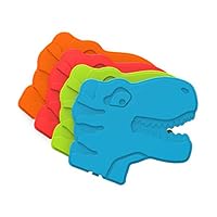 Bentgo Buddies Reusable Slim Ice Packs for Lunch Boxes, Lunch Bags, and Coolers - Multicolored 4-Pack (Dinosaur)