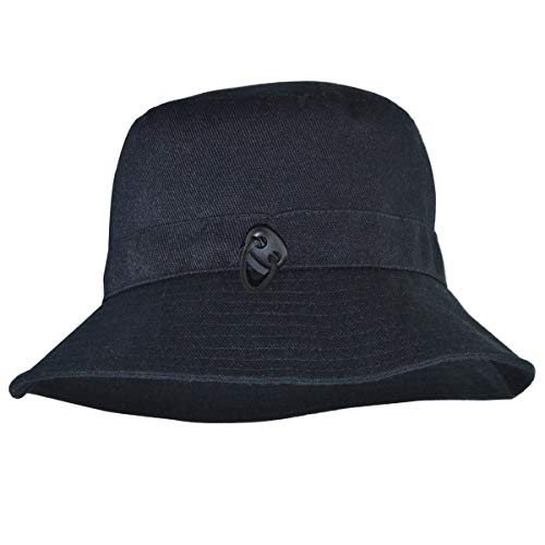 Bucket Sun Hat for Kids, Unisex 100% Cotton Summer Cap for Outdoor Travel Hiking Fishing Black