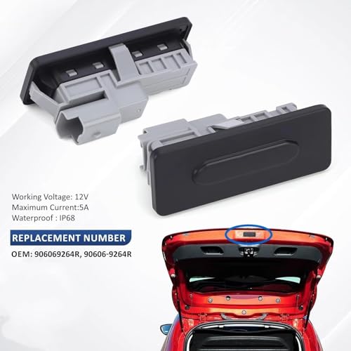 Bouton d'ouverture de hayon pour charger le coffre du Dacia Duster II de 2016-2025 - 4