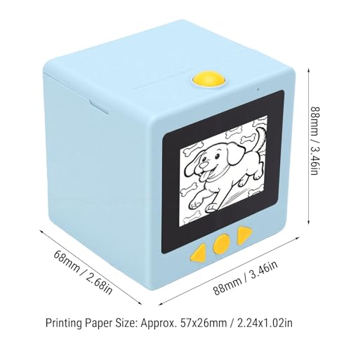 Image of Jiawu Smart AI Voice Sticker Printer, 2.4G WiFi AI Voice Powered Sticker Maker with 2.4Inch HD Screen, 2Paper Rolls & 6Colored Pencils, Mini Thermal Printer for Home, Study