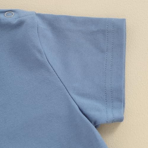 Image of Toddler Baby Boy Girl Short Sleeve Crew Neck T Shirt Pullover Sweatshirt Summer Basic Tee Solid Casual Clothes