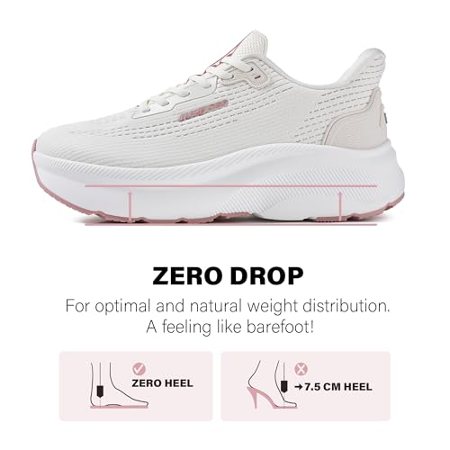 Image of JACKSHIBO Wide Toe Box Shoes Women Slip on Arch Support Sneakers | Running Athletic Walking Tennis Slip in Plantar Fasciitis Orthopedic Ortho Hands Free Shoes Zero Drop Cushion Thick Sole