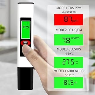 TaimeiMao TDS Tester di Acqua 3 in 1, TDS, EC e Temperatura, Digitale Misuratore Durezza Acqua, Misuratore Acqua Tester, Veloce e Preciso, per dell'Acqua da Bere, Acquario, Piscina