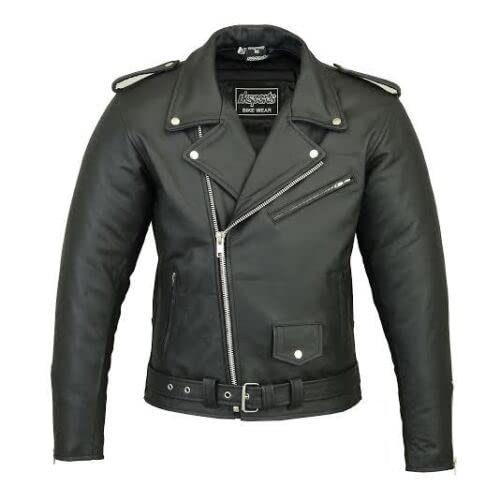 RKsportsSports Brando Leather Fashion Retro 70's Style Mens Black Motorcycle Jacket