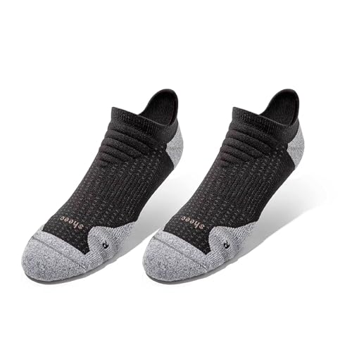 SHEEC Women's Cushioned Athletic Socks – Arch Support, Anti-Blister & Moisture-Wicking – Ankle Socks for Running, Hiking, Workouts & All-Day Comfort – Breathable & Durable - Black Medium - 2 Pairs