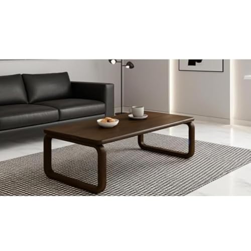 Image of Handmade Big Size 36x16x17inch Solid Wood Coffee Table for Living Room Wooden - Modern Walnut Minimalist Mid-Century Design Coffee Table for Living Room Wooden (Walnut)