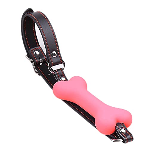 Offener Mund Silikon Sex Knebel für Bondage Fesseln, Hundeknochen geformt Bondage Knebel für SM Spiele, Silikon Sexspielzeug SM Beißknebel Maulkörbe (Rosa-1)