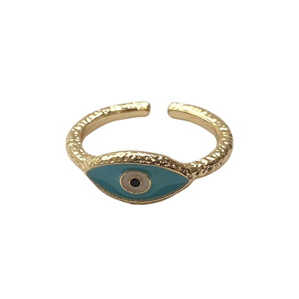 Evil Eye Ring, Eye of Elegance, Light Blue