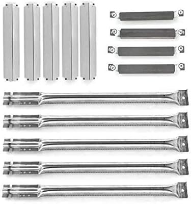 Repair Kit for Charbroil Commercial 463268806 BBQ Gas Grill Includes 4 Crossover Tube Burners, 5 Stainless Steel Burners and 5 Stainless Heat Plates