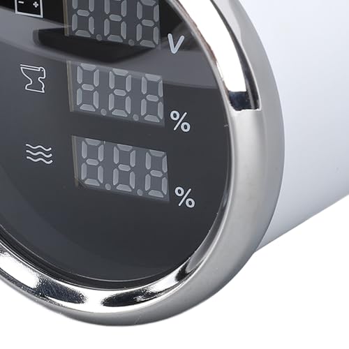 Medidor digital de voltaje IP67 con retroiluminación regulable y bisel de acero para barcos 7