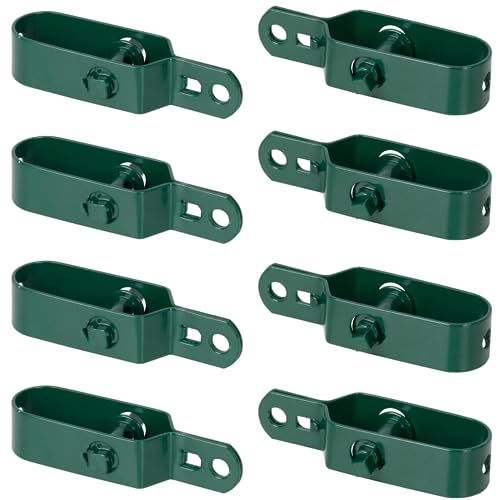 Vigormat Drahtspanner aus plastifiziertem Metall für Zaun, Netz, Wäscheleine, für Gartenpfosten (grün, 8 Stück)