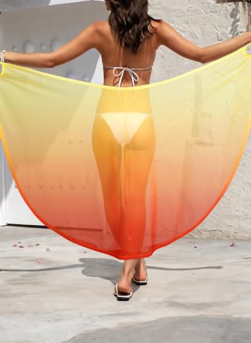 Herseas Womens Swimsuit Coverup Sheer Sarong Wraps Skirt Bathing Suits M — view 5