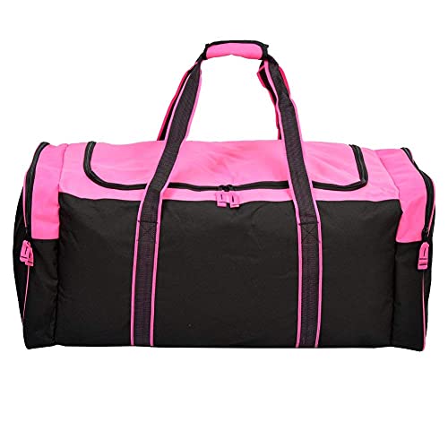 Jetstream Heavy Duty Multi Pocket Large Sports Gym Equipment 3-Pocket Travel Duffel Bag (36 Inch, Pink)